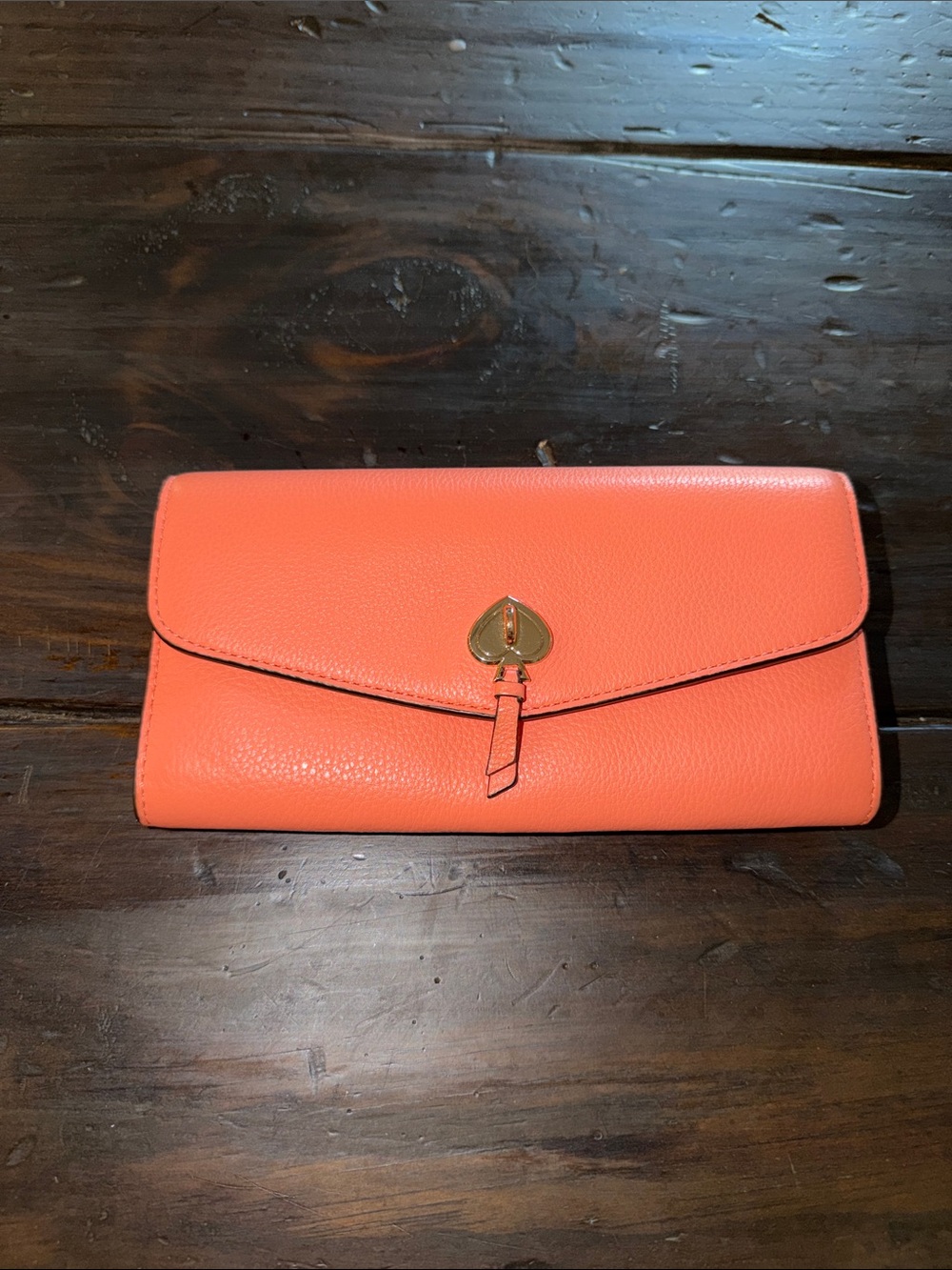 Kate Spade Coral Leather Envelope Wallet